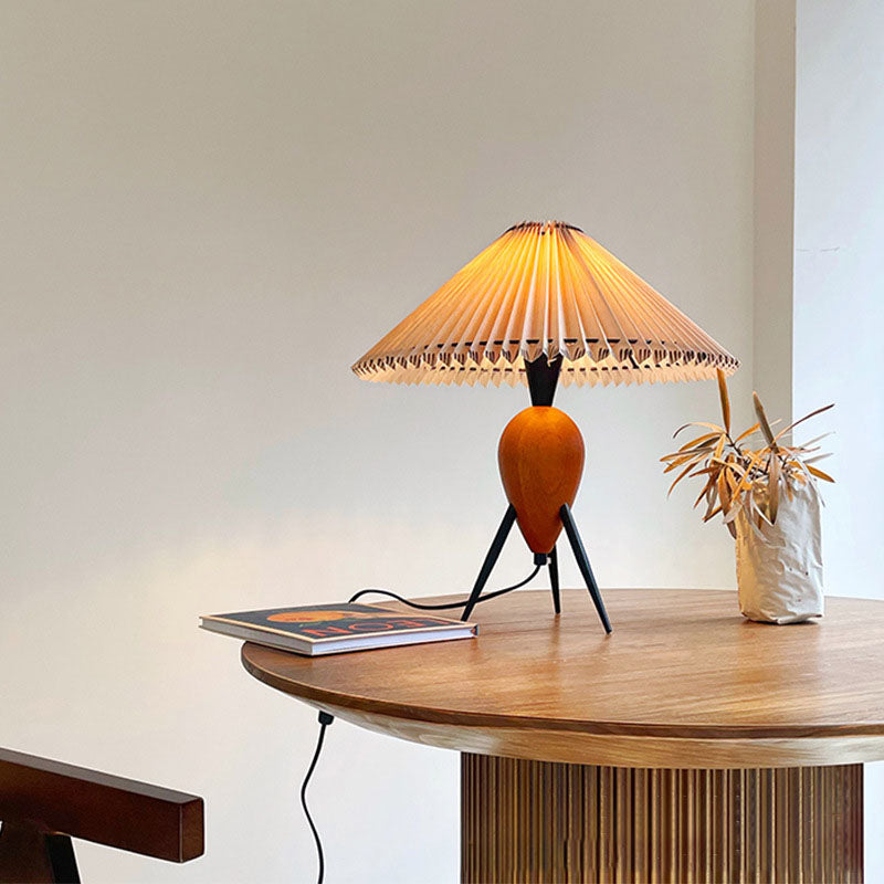 Mid-century Pleated Table Lamp