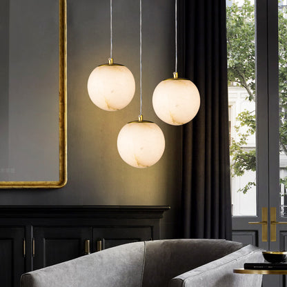 Moon Alabaster Pendant Lamp - A