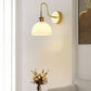Rubber Wood Glass Wall Lamp